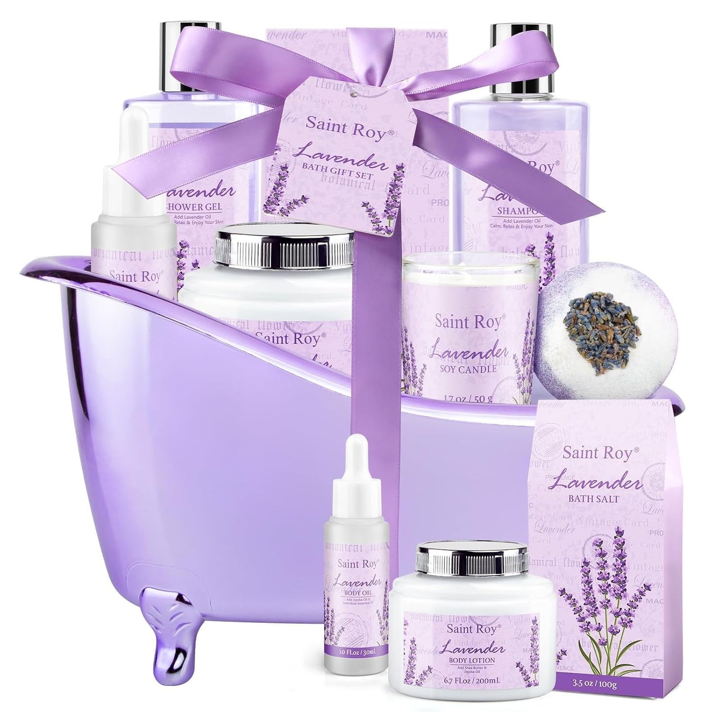 Bath & Body Gift Set, Bath Basket Spa Kit Gifts for Her Him Birthday Gifts for Women, Luxury Home Spa Kit, 8Pcschristmas Gifts for Women Ocean Vanilla, Spa Gift Baskets, Unique Mother'S Day Gifts