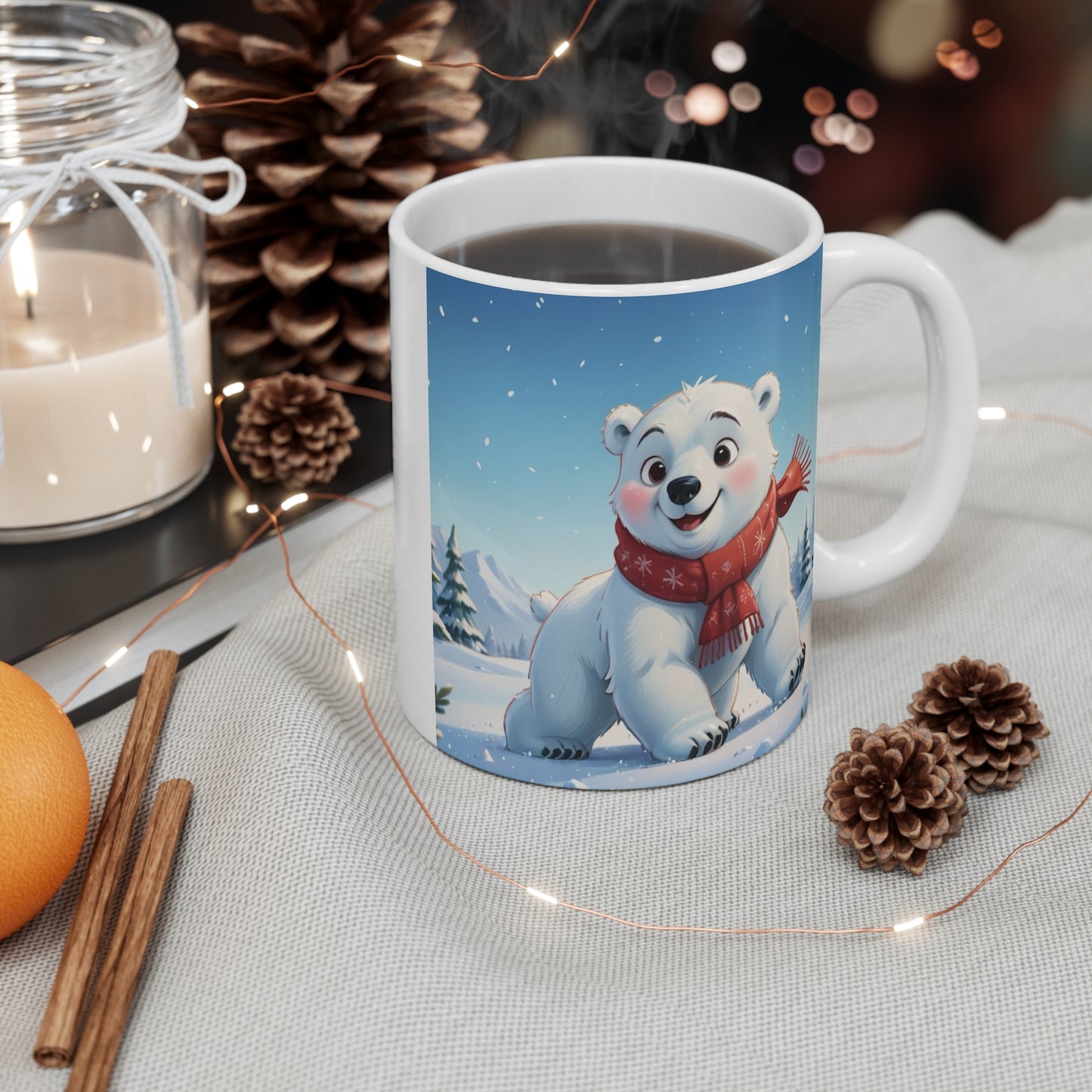 Snow Much Better with Coffee - Winter-Themed 11oz Ceramic Mug | BPA-Free, Durable, Perfect for Coffee, Tea, Hot Chocolate & Gifts.