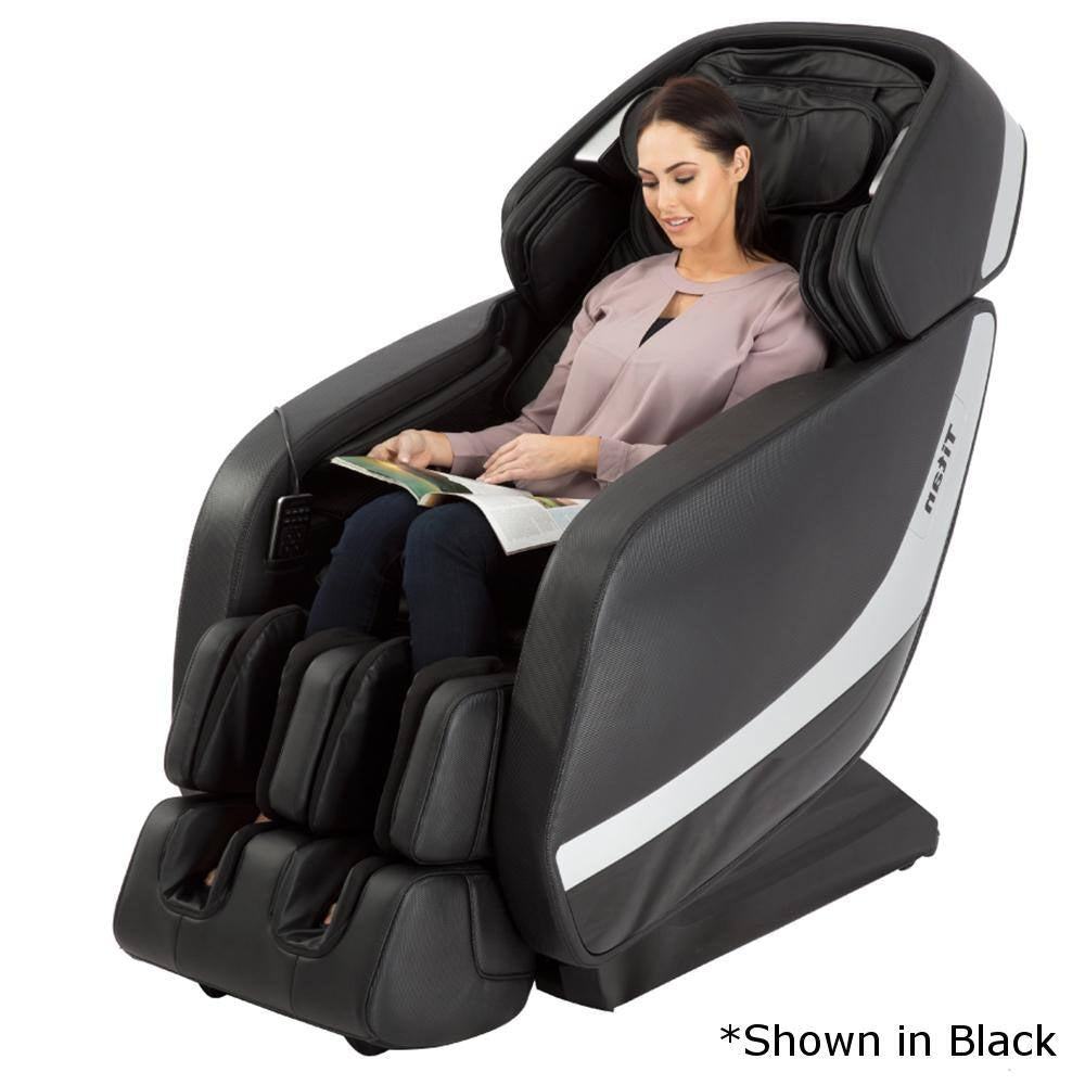 Jupiter XL Series Brown Faux Leather Reclining 3D Massage Chair with 3D L-Track, Bluetooth Speakers, XL Height Capacity