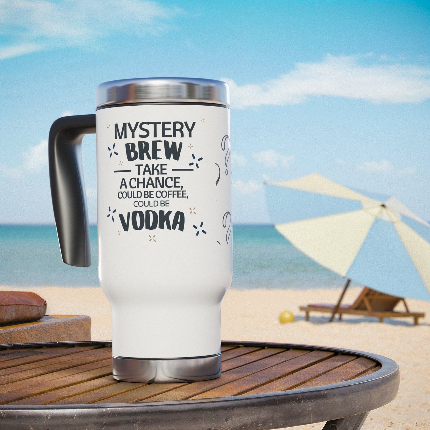 Stainless Steel Travel Mug with Handle - 14oz | Adventure-Ready Insulated Design