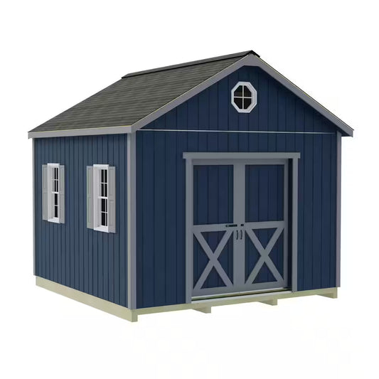 Backyard Basecamp 12 Ft. X 12 Ft. Wood Shed Kit with Space-Saving Sliding Doors and Fortressfloor
