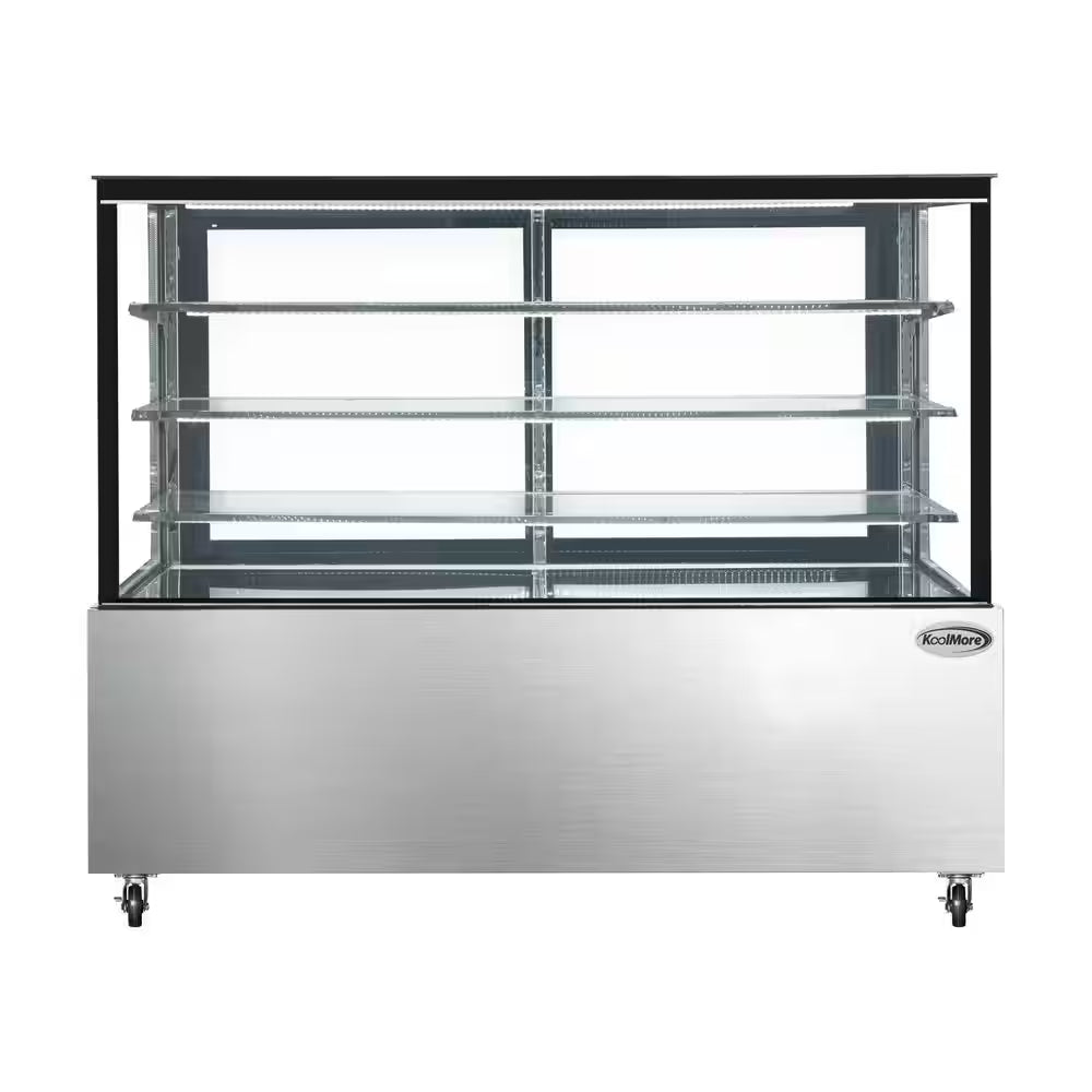 71 In. 30 Cu.Ft. Refrigerated Bakery Display Case Stainless Steel Glass Front