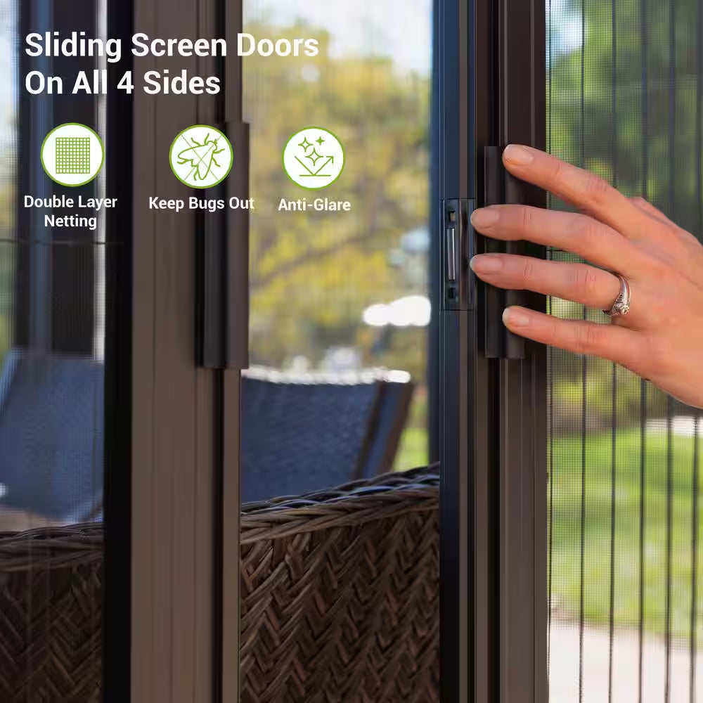 Siena 12 Ft. X 16 Ft. Aluminum Hard Top Gazebo with Sliding Screen