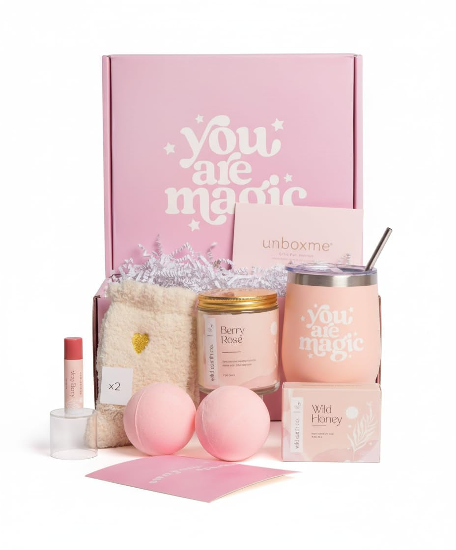 for Women - Birthday Edition | Gift Box for Her | Thinking of You Gift Basket with Mug, Scented Candle, Bath Bombs, Soap + More | Unique Gift Ideas