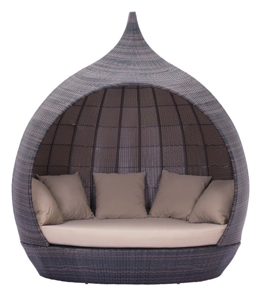85.6'' Wide Wicker Patio Daybed with Cushions