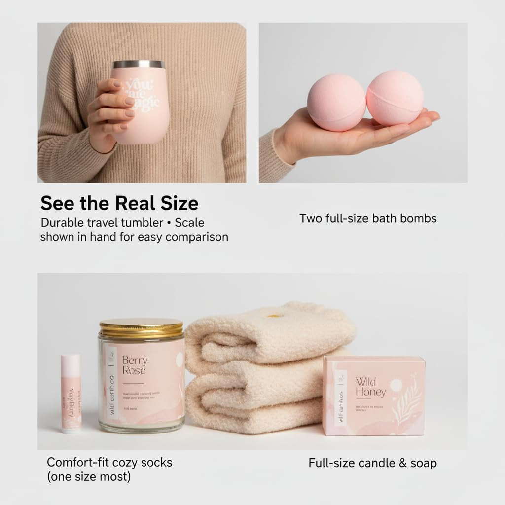 for Women - Birthday Edition | Gift Box for Her | Thinking of You Gift Basket with Mug, Scented Candle, Bath Bombs, Soap + More | Unique Gift Ideas