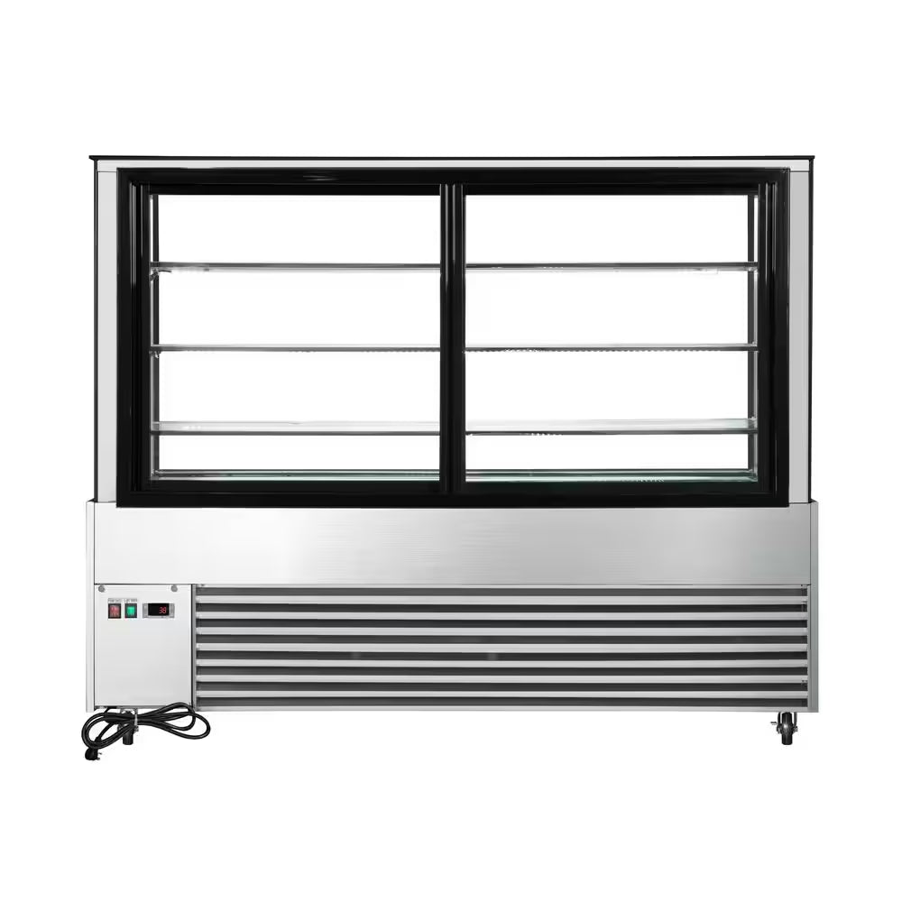71 In. 30 Cu.Ft. Refrigerated Bakery Display Case Stainless Steel Glass Front