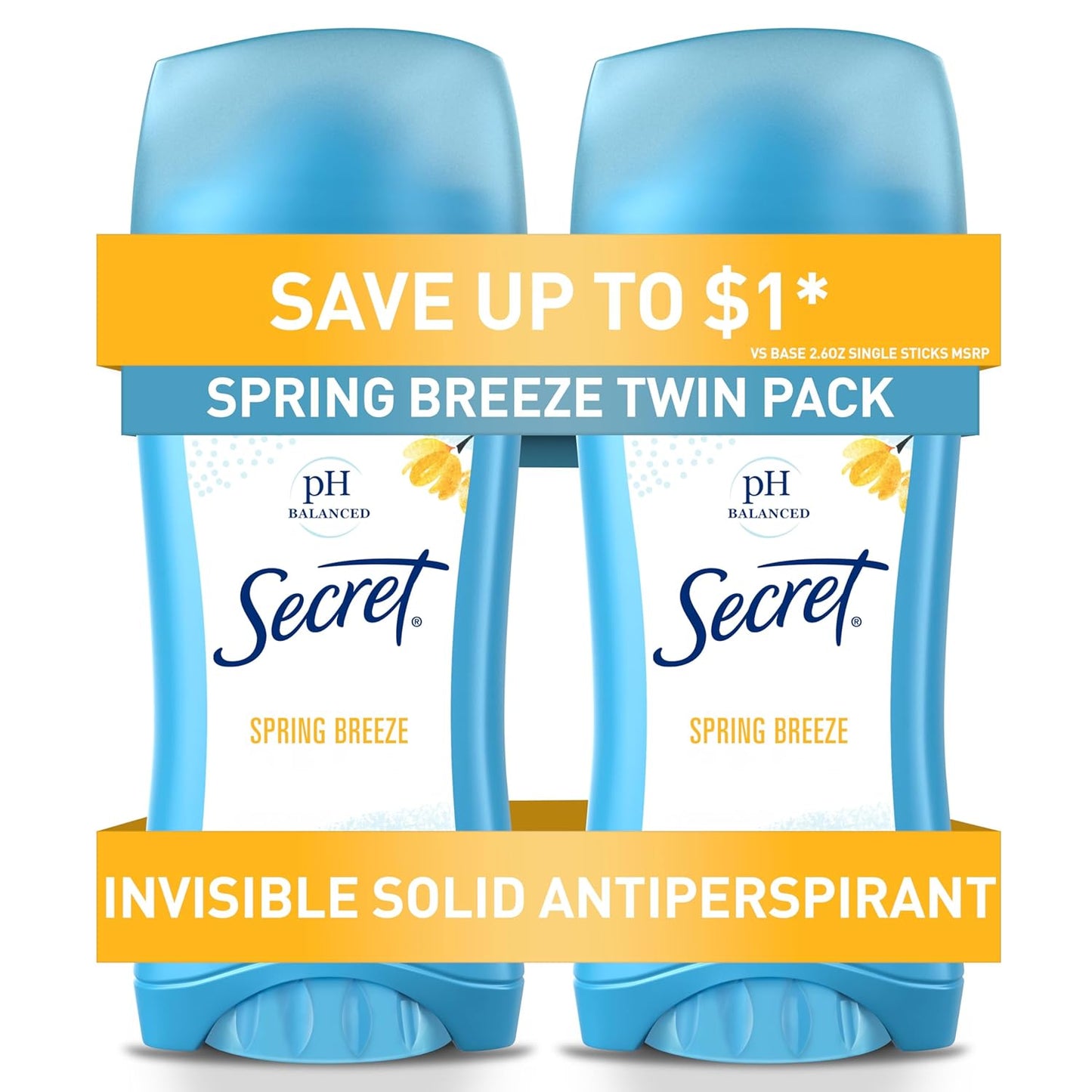 Antiperspirant and Deodorant for Women, 24Hr Sweat & Odor Protection, PH Balanced Protection, Gentle on Skin, Invisible Solid, Clean Lavender Scent, 2.6 Oz (Pack of 2)