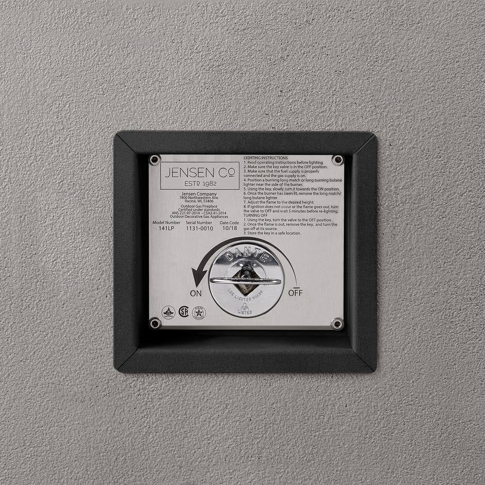 Matteau Low 60 In. L X 12 In. H Outdoor Rectangular Concrete Composite Propane Fire Table in Flint with Vinyl Cover