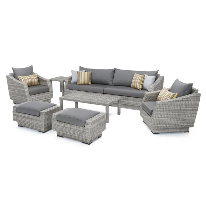 Fionnula 7 Piece Wicker Rattan Sofa Seating Group with Sunbrella Cushions