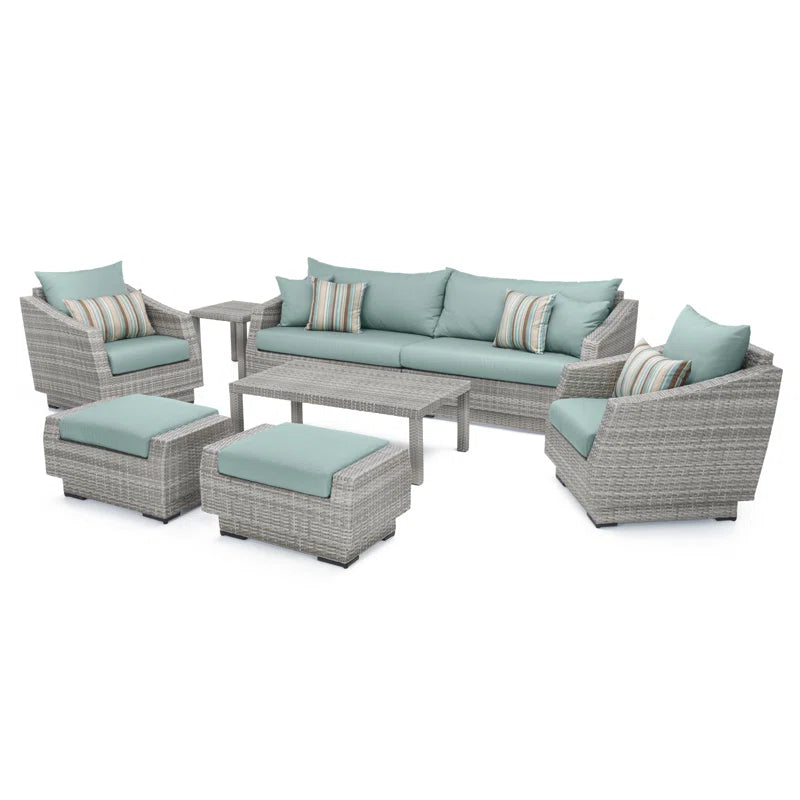 Fionnula 7 Piece Wicker Rattan Sofa Seating Group with Sunbrella Cushions