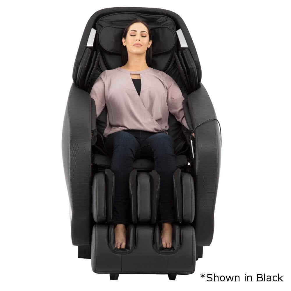 Jupiter XL Series Brown Faux Leather Reclining 3D Massage Chair with 3D L-Track, Bluetooth Speakers, XL Height Capacity