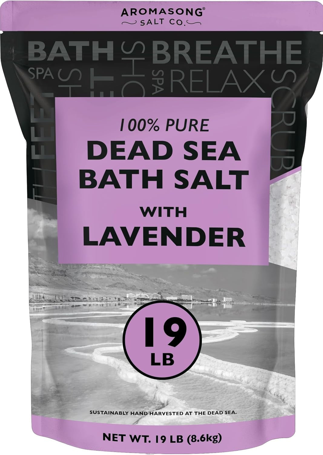 Dead Sea Salt - Spa Bath Salt - 19 Lbs Fine Grain Bulk - 100% Pure - Better Absorbing than Epsom Salt - Soak for Women & Men for Skin Issues and to Relax Tired Muscles - Resealable Pack.
