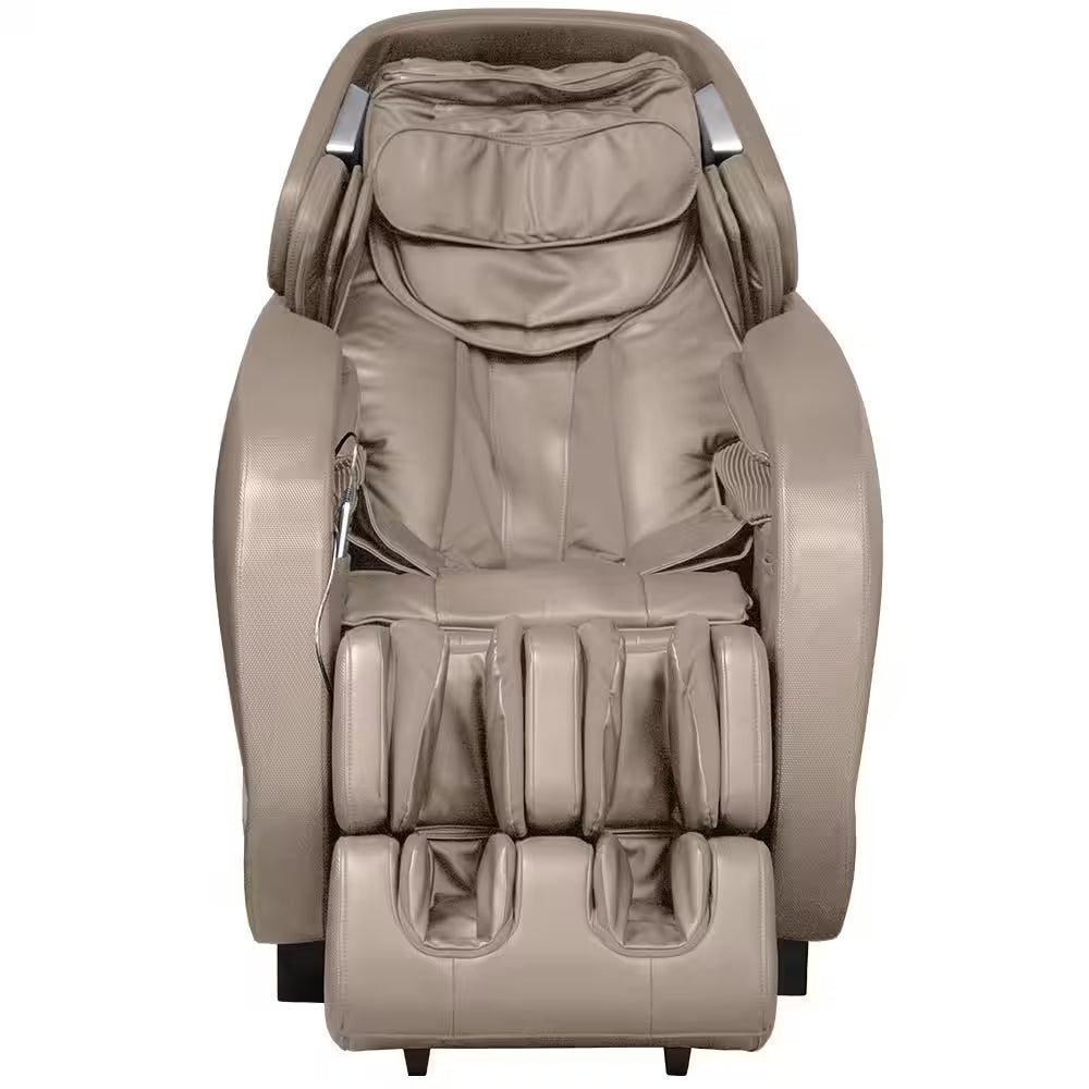 Jupiter XL Series Grey Faux Leather Reclining 3D Massage Chair with 3D L-Track, Bluetooth Speakers, XL Height Capacity