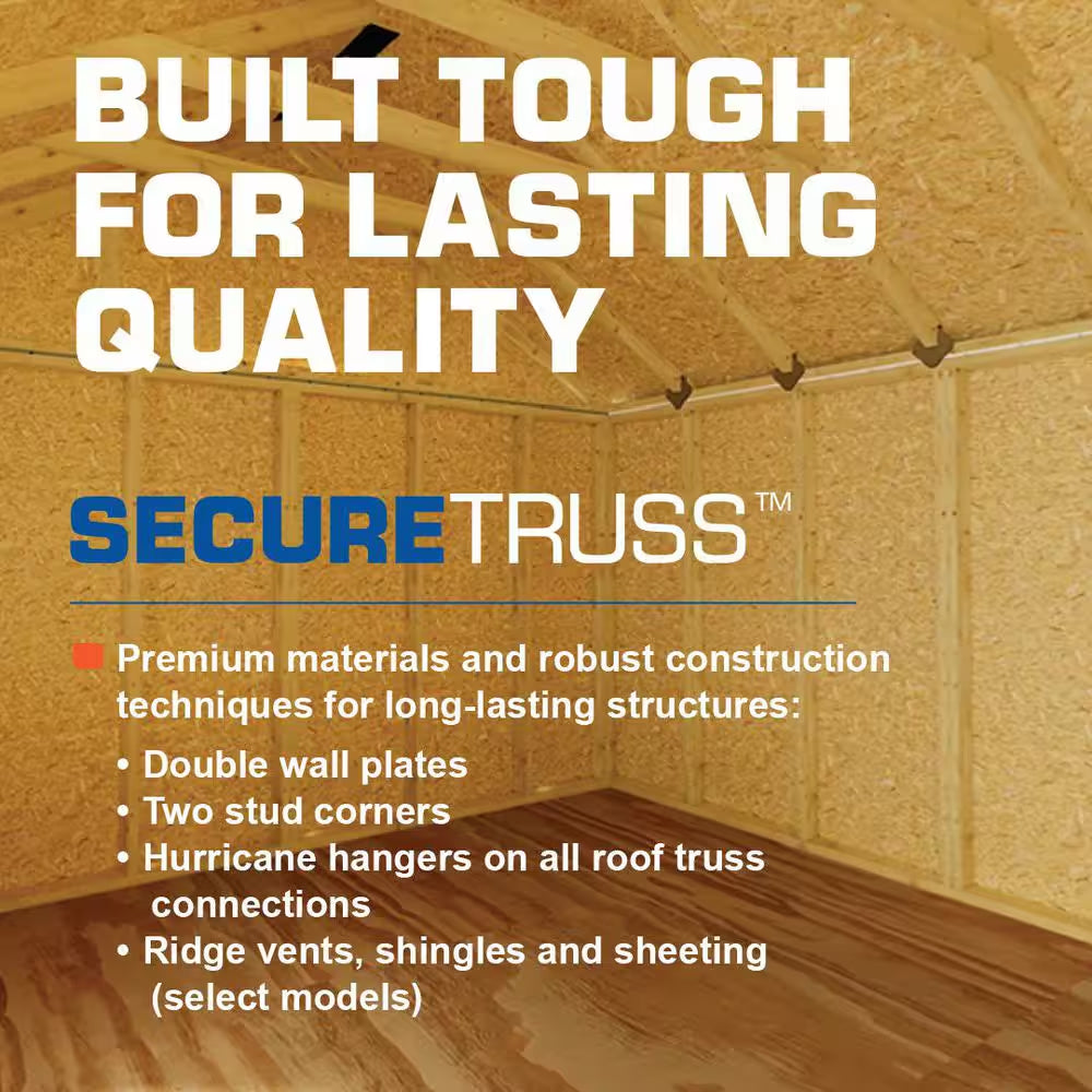 Shedquarters 12 Ft. X 20 Ft. Wood Shed Kit with Spacious Barn Doors and Extra Walk-In Door (240 Sq. Ft.)