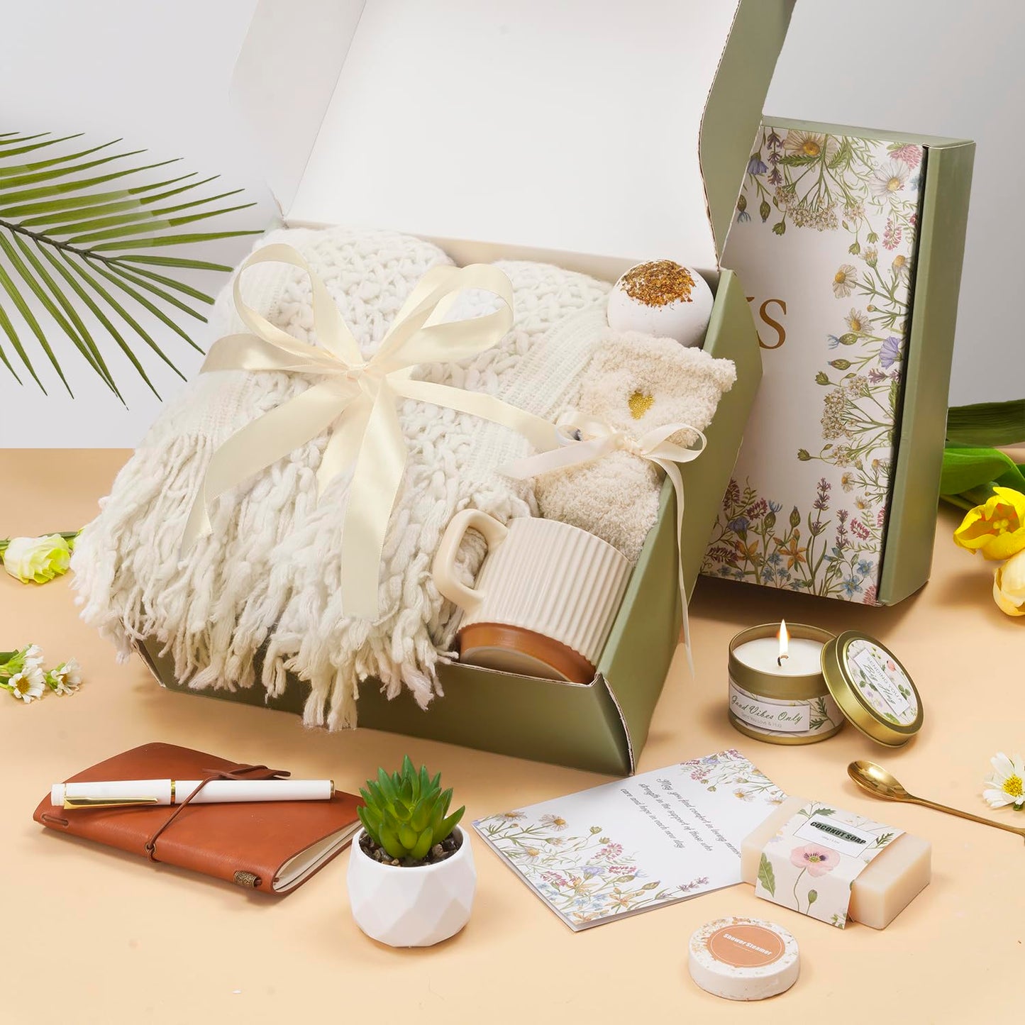 Gifts for Women,Self Care Get Well Soon Care Package,Hug in a Box Relaxing Spa Gift Baskets,Sympathy,Feel Better,Inspirational Thinking of You Gifts for Women Friend Her Sister Mom Grandma Birthday