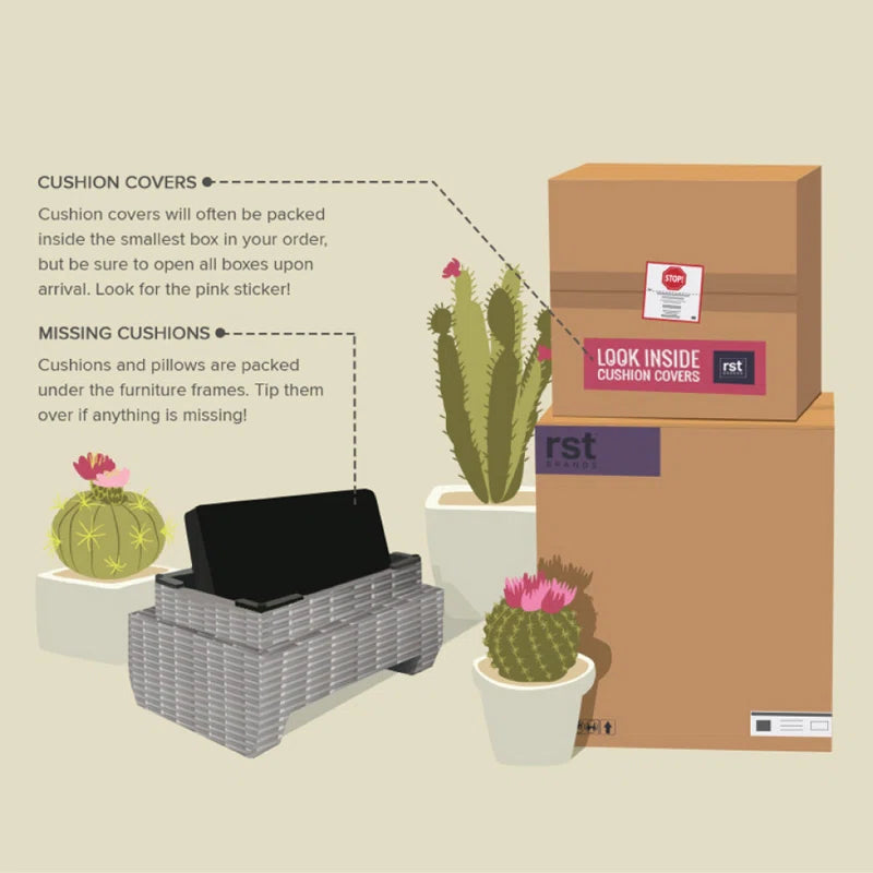 Fionnula 7 Piece Wicker Rattan Sofa Seating Group with Sunbrella Cushions