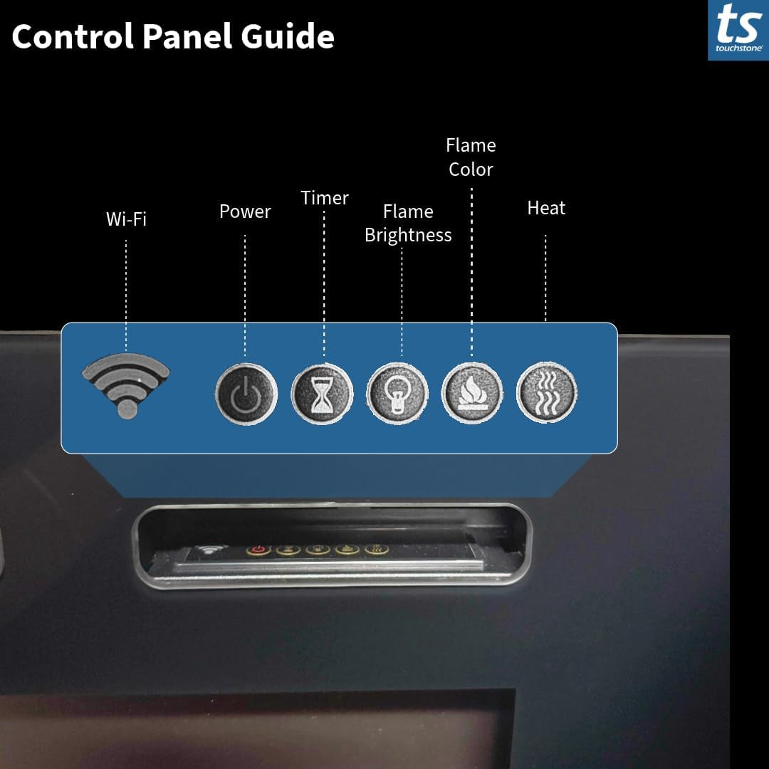 Smart Electric Fireplace-The Sideline 36" Wide-In Wall Recessed - 30 Realistic Ember Color/Flame Options - 1,500W Heater W/Thermostat - Log & Crystal Hearth Options - Alexa/Wifi Enabled