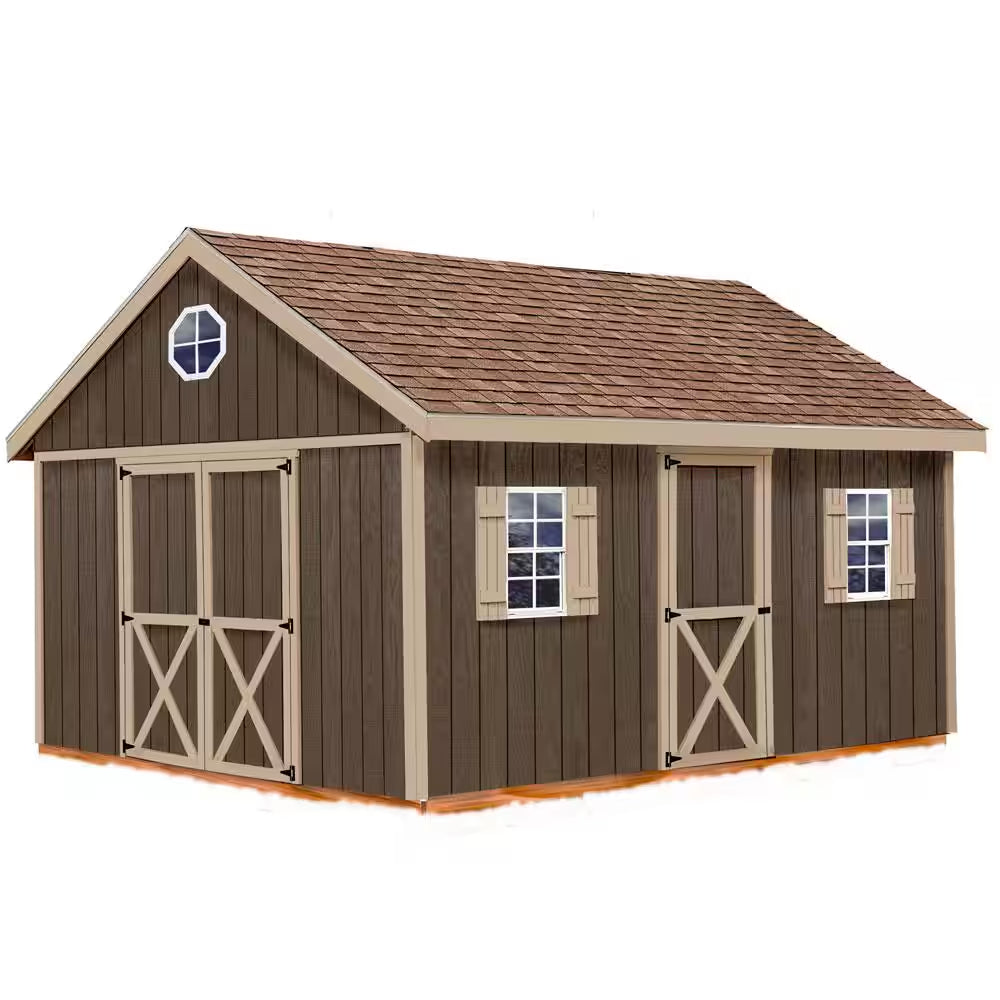 Shedquarters 12 Ft. X 20 Ft. Wood Shed Kit with Spacious Barn Doors and Extra Walk-In Door (240 Sq. Ft.)