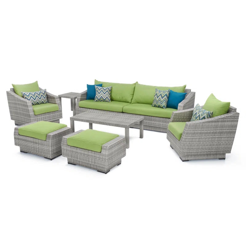 Fionnula 7 Piece Wicker Rattan Sofa Seating Group with Sunbrella Cushions
