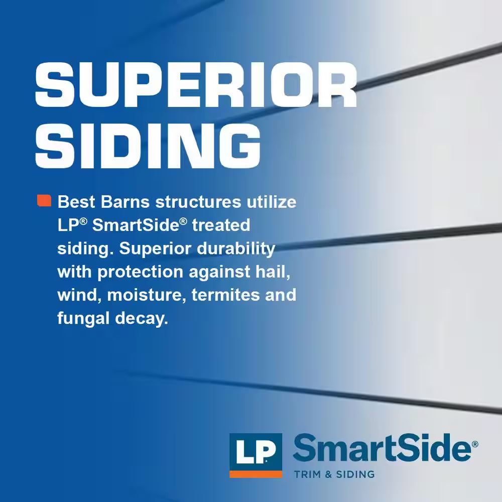 Crafter'S Connection 12 Ft. X 16 Ft. Wood Shed Kit with Spacious Barn Doors and Extra Walk-In Door