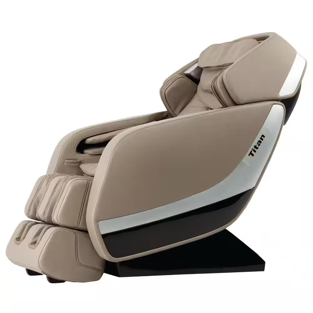 Jupiter XL Series Grey Faux Leather Reclining 3D Massage Chair with 3D L-Track, Bluetooth Speakers, XL Height Capacity