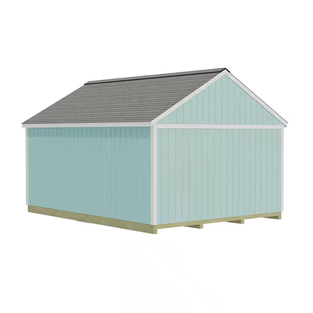 Crafter'S Connection 12 Ft. X 16 Ft. Wood Shed Kit with Spacious Barn Doors and Extra Walk-In Door