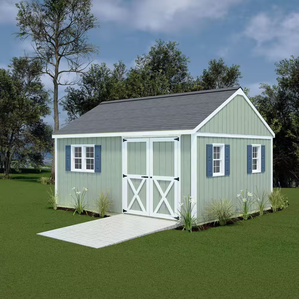 Crafter'S Connection 16 Ft. X 12 Ft. Wood Shed Kit with Spacious Barn Doors