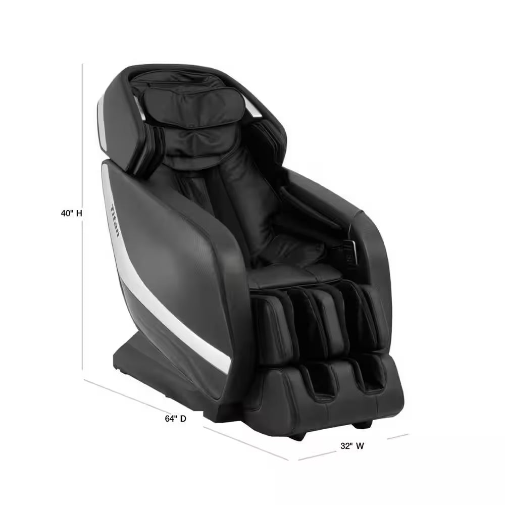 Jupiter XL Series Black Faux Leather Reclining 3D Massage Chair with 3D L-Track, Bluetooth Speakers, XL Height Capacity