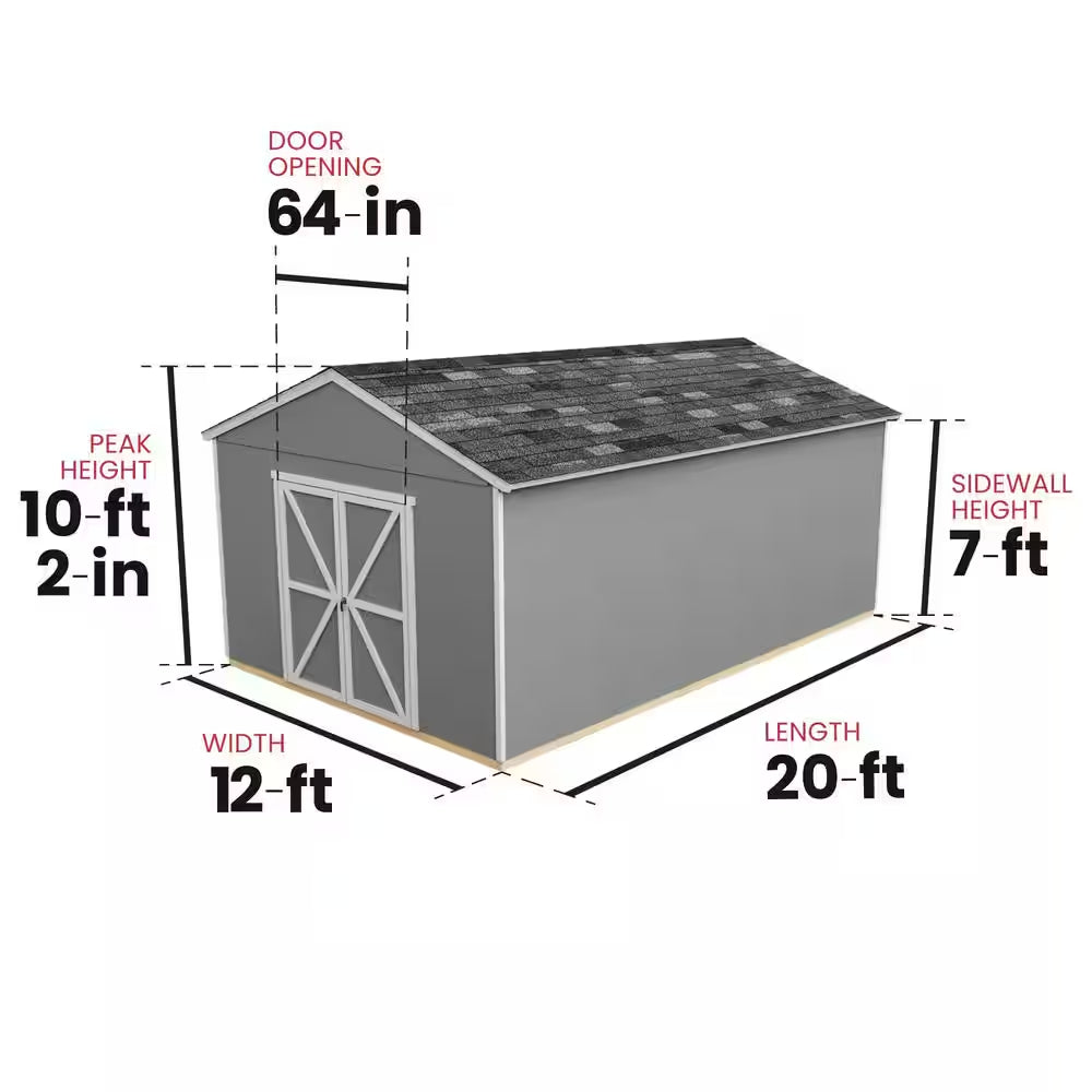 Do-It Yourself Astoria 12 Ft. X 20 Ft. Wood Garden Shed Storage with Smartside and Floor System Included (240 Sq. Ft.)