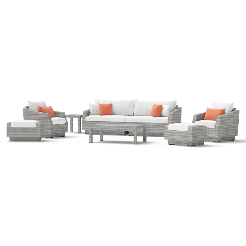 Fionnula 7 Piece Wicker Rattan Sofa Seating Group with Sunbrella Cushions
