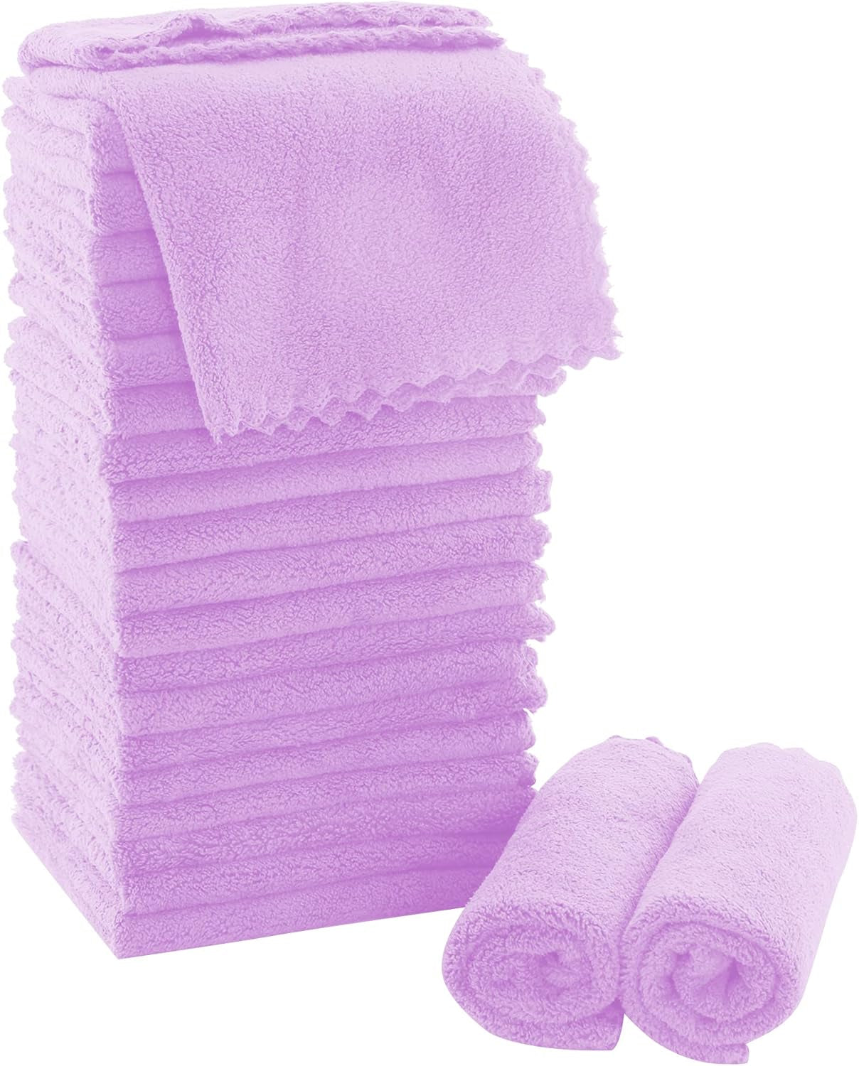 Ultra Soft Premium Washcloths Set - 12 X 12 Inches - 24 Pack - Quick Drying - Highly Absorbent Coral Velvet Bathroom Wash Clothes - Use as Bath, Spa, Facial, Fingertip Towel (Grey)