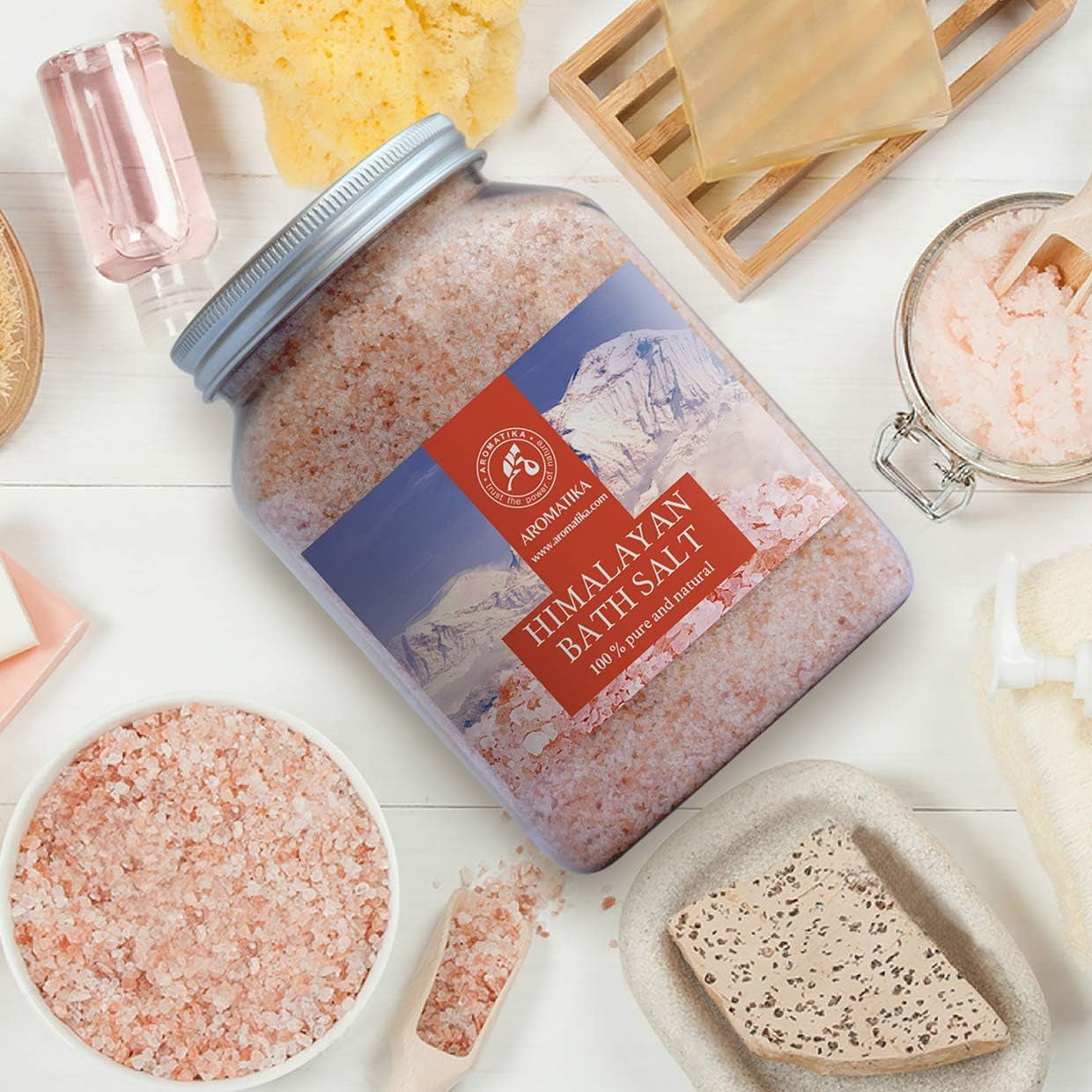 Himalayan Salt Pink Crystal Salt 46 Oz - 100% Pure & Natural - Himalayan Salt for Good Sleep - Stress Relief - Detox Cleanse