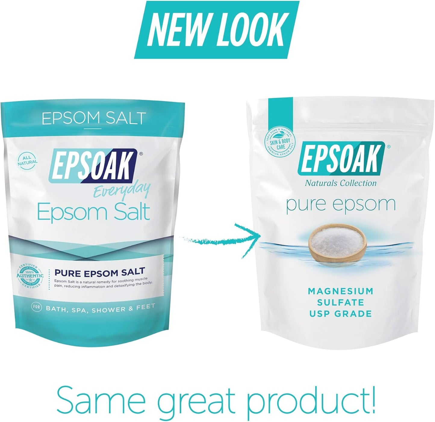 Epsom Salt – 10 Lb (Two 5 Lb Resealable Bags), Magnesium Sulfate USP, Unscented, Made in USA, Perfect for Bath, Spa, and Soaking