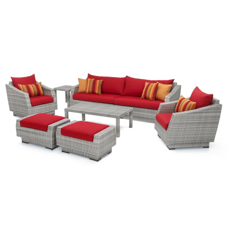 Fionnula 7 Piece Wicker Rattan Sofa Seating Group with Sunbrella Cushions