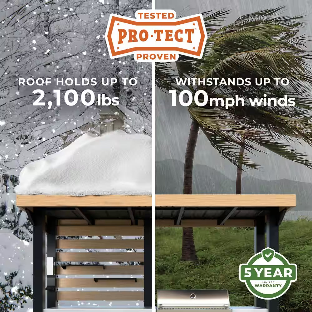 Fusion Flame 5-Burner Propane Gas Grill Island with Rotisserie and Outdoor Rated Refrigerator in Stainless Steel