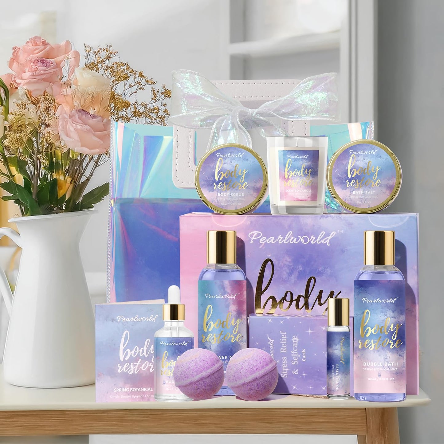 Spa Kit for Women, 12 Pcs Luxury Bath Skin Care Shower Bath Set, Spa Gift Sets with Reusable Bag, Bath Bomb, Christams Birthday Gifts for Teen Girls, Her, Mom