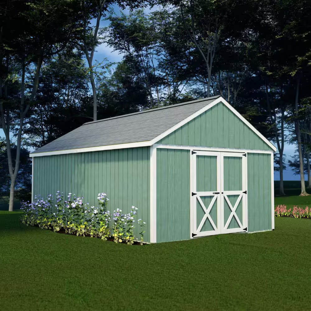 Shedquarters 12 Ft. X 20 Ft. Wood Shed Kit with Spacious Barn Doors and Extra Walk-In Door (240 Sq. Ft.)
