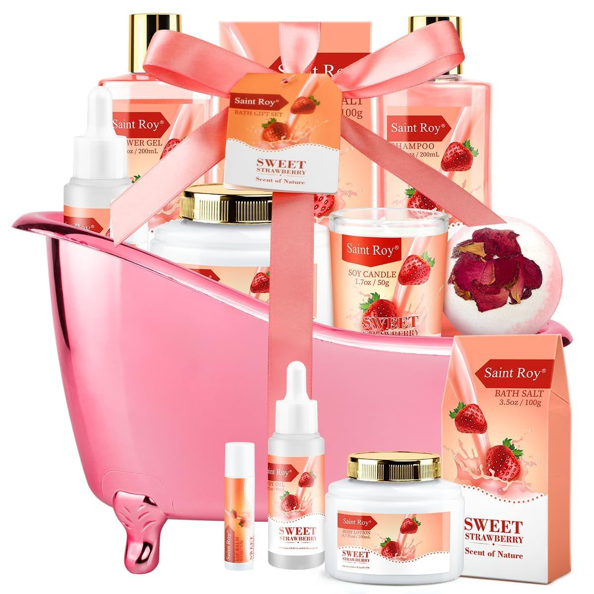 Bath & Body Gift Set, Bath Basket Spa Kit Gifts for Her Him Birthday Gifts for Women, Luxury Home Spa Kit, 8Pcschristmas Gifts for Women Ocean Vanilla, Spa Gift Baskets, Unique Mother'S Day Gifts