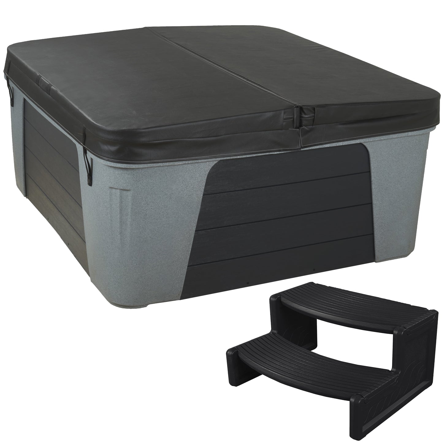 Trend 28-Jets Lounger Hot Tub Seats 5, Plug & Play, Gray, Rectangle, by